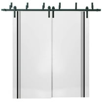 Sliding Closet Barn Bypass Doors 36 x 80 inches | Planum 0011 White Silk with Frosted Glass | Sturdy 6.6ft Rails Hardware Set | Wood Solid Bedroom Wardrobe Doors