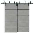 thumbnail image 1 of Sliding Closet Barn Bypass Doors 56 x 96 inches | Planum 0015 Concrete with Frosted Glass | Sturdy 6.6ft Rails Hardware Set | Wood Solid Bedroom Wardrobe Doors, 1 of 6