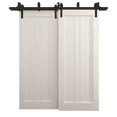thumbnail image 1 of Sliding Closet Barn Bypass Doors 60 x 80 inches | Ego 5006 Painted White Oak | Modern 6.6ft Rails Hardware Set | Wood Solid Bedroom Wardrobe Doors, 1 of 6