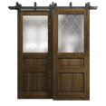 thumbnail image 1 of Sliding Closet Barn Bypass Doors 60 x 80 inches | Ego 5011 Marble Oak | Modern 6.6ft Rails Hardware Set | Wood Solid Bedroom Wardrobe Doors, 1 of 5