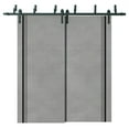 thumbnail image 1 of Sliding Closet Barn Bypass Doors 60 x 84 inches | Planum 0011 Concrete with Frosted Glass | Sturdy 6.6ft Rails Hardware Set | Wood Solid Bedroom Wardrobe Doors, 1 of 6