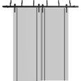 thumbnail image 1 of Sliding Closet Barn Bypass Doors 60 x 84 inches | Planum 0016 Grey Matte with Frosted Glass | Sturdy 6.6ft Rails Hardware Set | Wood Solid Bedroom Wardrobe Doors, 1 of 6