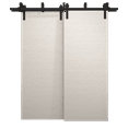 thumbnail image 1 of Sliding Closet Barn Bypass Doors 64 x 80 inches | Ego 5000 Painted White Oak | Modern 6.6ft Rails Hardware Set | Wood Solid Bedroom Wardrobe Doors, 1 of 5