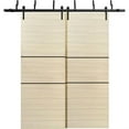 thumbnail image 1 of Sliding Closet Barn Bypass Doors 64 x 84 inches | Planum 0014 Natural Veneer with Frosted Glass | Sturdy 6.6ft Rails Hardware Set | Wood Solid Bedroom Wardrobe Doors, 1 of 6