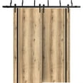 thumbnail image 1 of Sliding Closet Barn Bypass Doors 72 x 96 inches | Planum 0011 Oak with Frosted Glass | Sturdy 6.6ft Rails Hardware Set | Wood Solid Bedroom Wardrobe Doors, 1 of 6