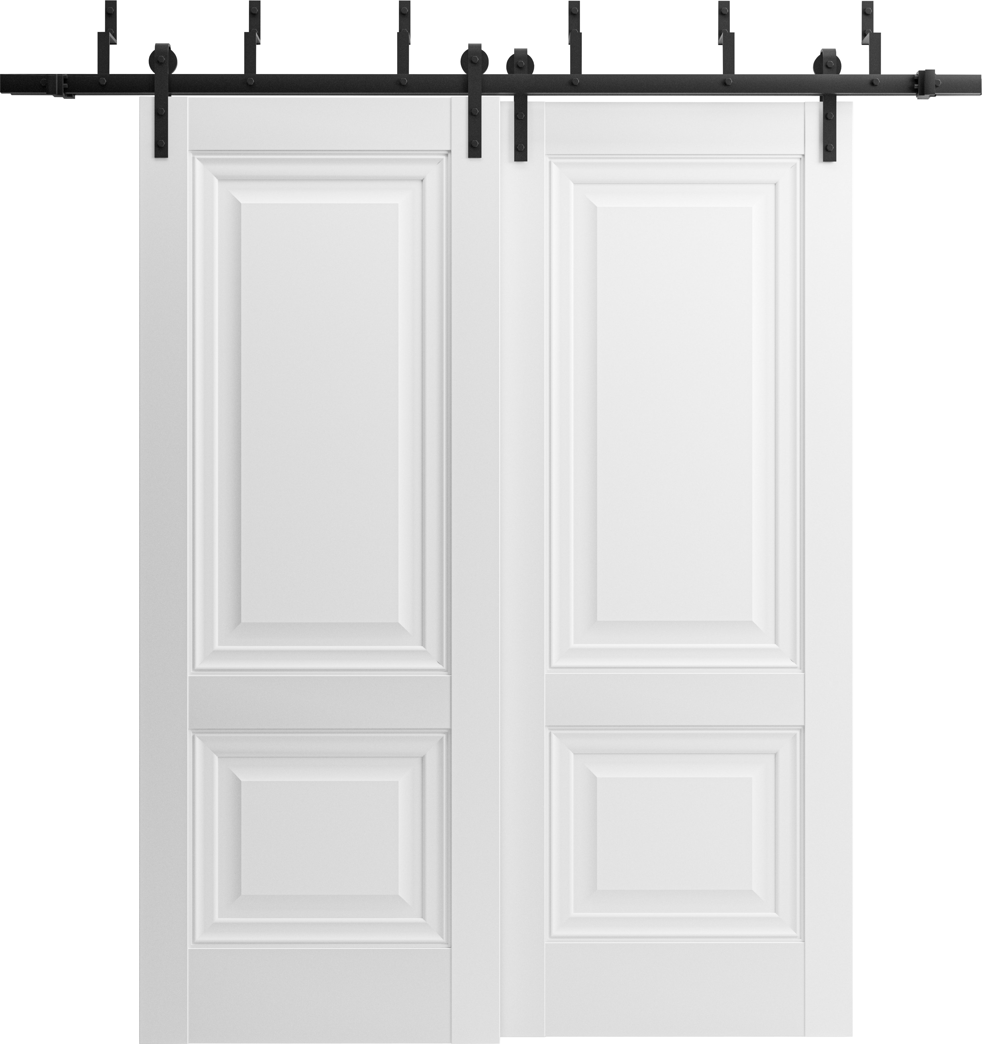 Sliding Closet Barn Bypass Doors 84 x 80 inches Lucia 8831 White Silk