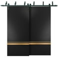 thumbnail image 1 of Sliding Closet Barn Bypass Doors 84 x 80 inches | Planum 2010 Matte Black with Frosted Glass | Sturdy 8ft Rails Hardware Set | Wood Solid Bedroom Wardrobe Doors, 1 of 5