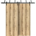 thumbnail image 1 of Sliding Closet Barn Bypass Doors 84 x 84 inches | Planum 0010 Walnut | Sturdy 8ft Rails Hardware Set | Wood Solid Bedroom Wardrobe Doors, 1 of 6