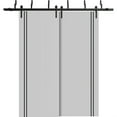 thumbnail image 1 of Sliding Closet Barn Bypass Doors 84 x 96 inches | Planum 0016 Grey Matte with Frosted Glass | Sturdy 8ft Rails Hardware Set | Wood Solid Bedroom Wardrobe Doors, 1 of 6