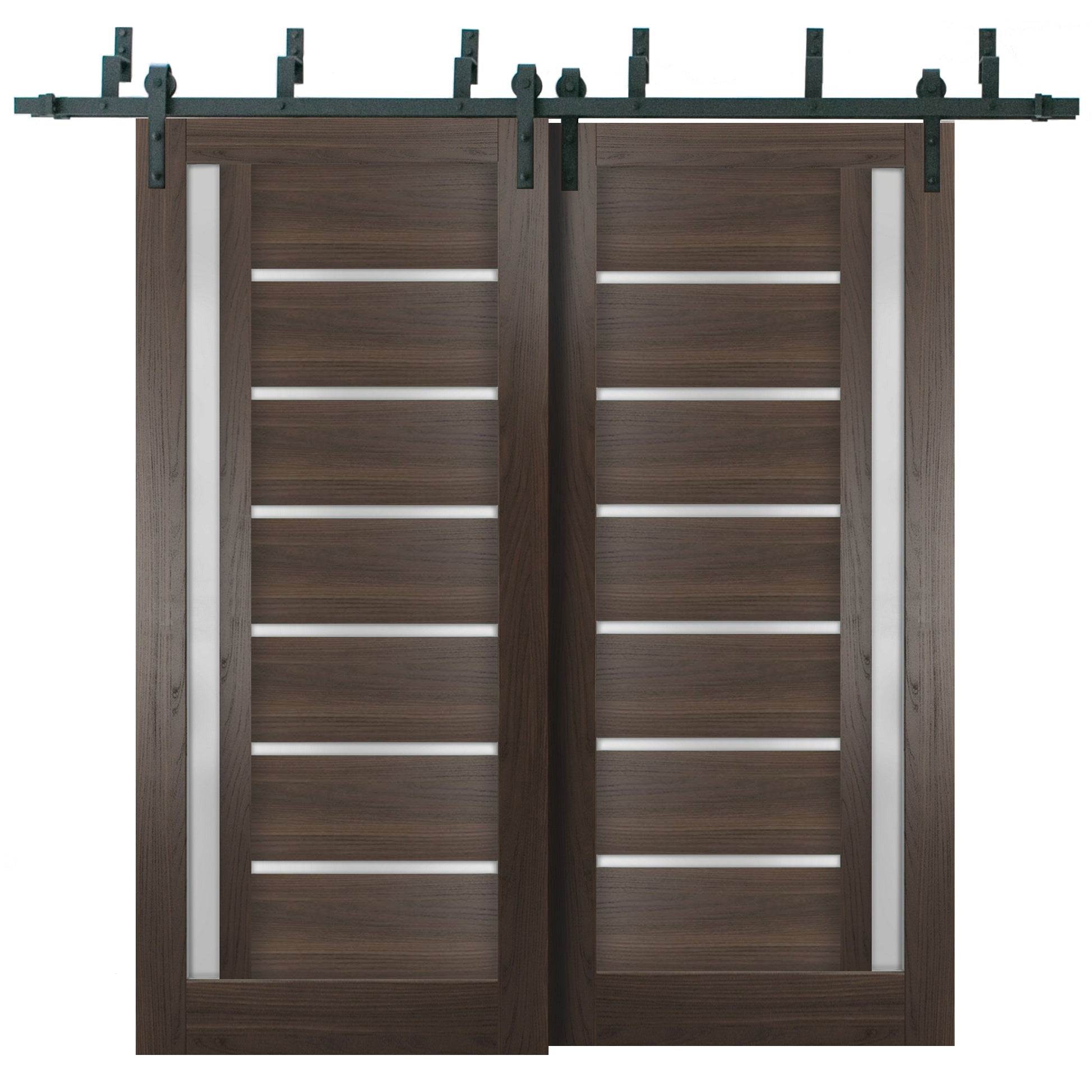 Sliding Closet Barn Bypass Doors with Frosted Glass | Quadro 4088
