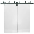 Sliding Closet Barn Bypass Doors Planum 0010 White Silk Sturdy Top