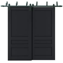 Sliding Closet Barn Bypass Doors | Veregio 7411 Antracite | Sturdy 6.6ft Rails Hardware Set | Wood Solid Bedroom Wardrobe Doors -36" x 96" (2* 18x96)