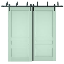 Sliding Closet Barn Bypass Doors | Veregio 7411 Oliva | Sturdy 6.6ft Rails Hardware Set | Wood Solid Bedroom Wardrobe Doors -36" x 96" (2* 18x96)