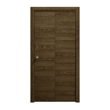 Sliding Closet Bi-fold Doors 36 x 80 inches | Ego 5000 Marble Oak | Sturdy Tracks Moldings Trims Hardware Set | Wood Solid Bedroom Wardrobe Doors