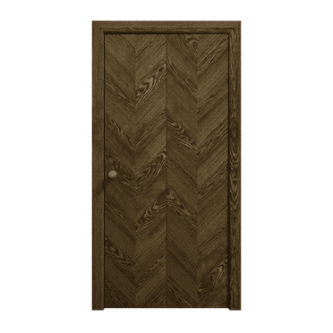 Sliding Closet Bi-fold Doors 36 x 80 inches | Ego 5005 Marble Oak | Sturdy Tracks Moldings Trims Hardware Set | Wood Solid Bedroom Wardrobe Doors
