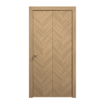 Sliding Closet Bi-fold Doors 36 x 80 inches | Ego 5005 Natural Oak | Sturdy Tracks Moldings Trims Hardware Set | Wood Solid Bedroom Wardrobe Doors