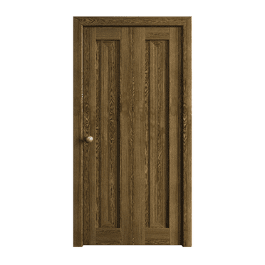 Sliding Closet Bi-fold Doors 36 x 80 inches | Ego 5006 Marble Oak | Sturdy Tracks Moldings Trims Hardware Set | Wood Solid Bedroom Wardrobe Doors