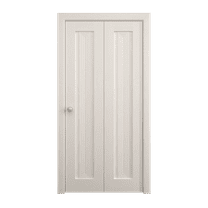 Sliding Closet Bi-fold Doors 36 x 80 inches | Ego 5006 Painted White Oak | Sturdy Tracks Moldings Trims Hardware Set | Wood Solid Bedroom Wardrobe Doors
