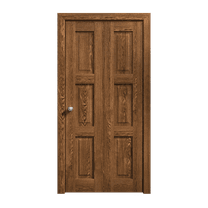 Sliding Closet Bi-fold Doors 36 x 80 inches | Ego 5010 Cognac Oak | Sturdy Tracks Moldings Trims Hardware Set | Wood Solid Bedroom Wardrobe Doors