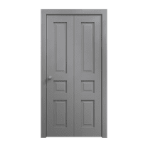 Sliding Closet Bi-fold Doors 36 x 80 inches | Ego 5012 Painted Grey Oak | Sturdy Tracks Moldings Trims Hardware Set | Wood Solid Bedroom Wardrobe Doors