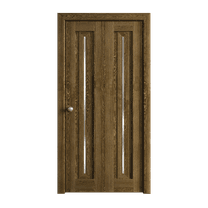 Sliding Closet Bi-fold Doors 36 x 80 inches | Ego 5014 Marble Oak | Sturdy Tracks Moldings Trims Hardware Set | Wood Solid Bedroom Wardrobe Doors