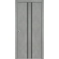 thumbnail image 1 of Sliding Closet Bi-fold Doors 36 x 80 inches | Planum 0011 Concrete with Frosted Glass | Sturdy Tracks Moldings Trims Hardware Set | Wood Solid Bedroom Wardrobe Doors, 1 of 5