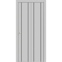 Sliding Closet Bi-fold Doors 36 x 80 inches | Planum 0016 Grey Matte with Frosted Glass | Sturdy Tracks Moldings Trims Hardware Set | Wood Solid Bedroom Wardrobe Doors