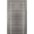 thumbnail image 1 of Sliding Closet Bi-fold Doors 36 x 80 inches | Planum 0310 Ginger Ash with Frosted Glass | Sturdy Tracks Moldings Trims Hardware Set | Wood Solid Bedroom Wardrobe Doors, 1 of 5