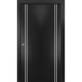thumbnail image 1 of Sliding Closet Bi-fold Doors 36 x 80 inches | Planum 0310 Matte Black with Frosted Glass | Sturdy Tracks Moldings Trims Hardware Set | Wood Solid Bedroom Wardrobe Doors, 1 of 5