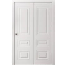 Sliding Closet Bi-fold Doors 36 x 80 inches | SELECT 3329 White | Sturdy Tracks Moldings Trims Hardware Set | Wood Solid Bedroom Wardrobe Doors