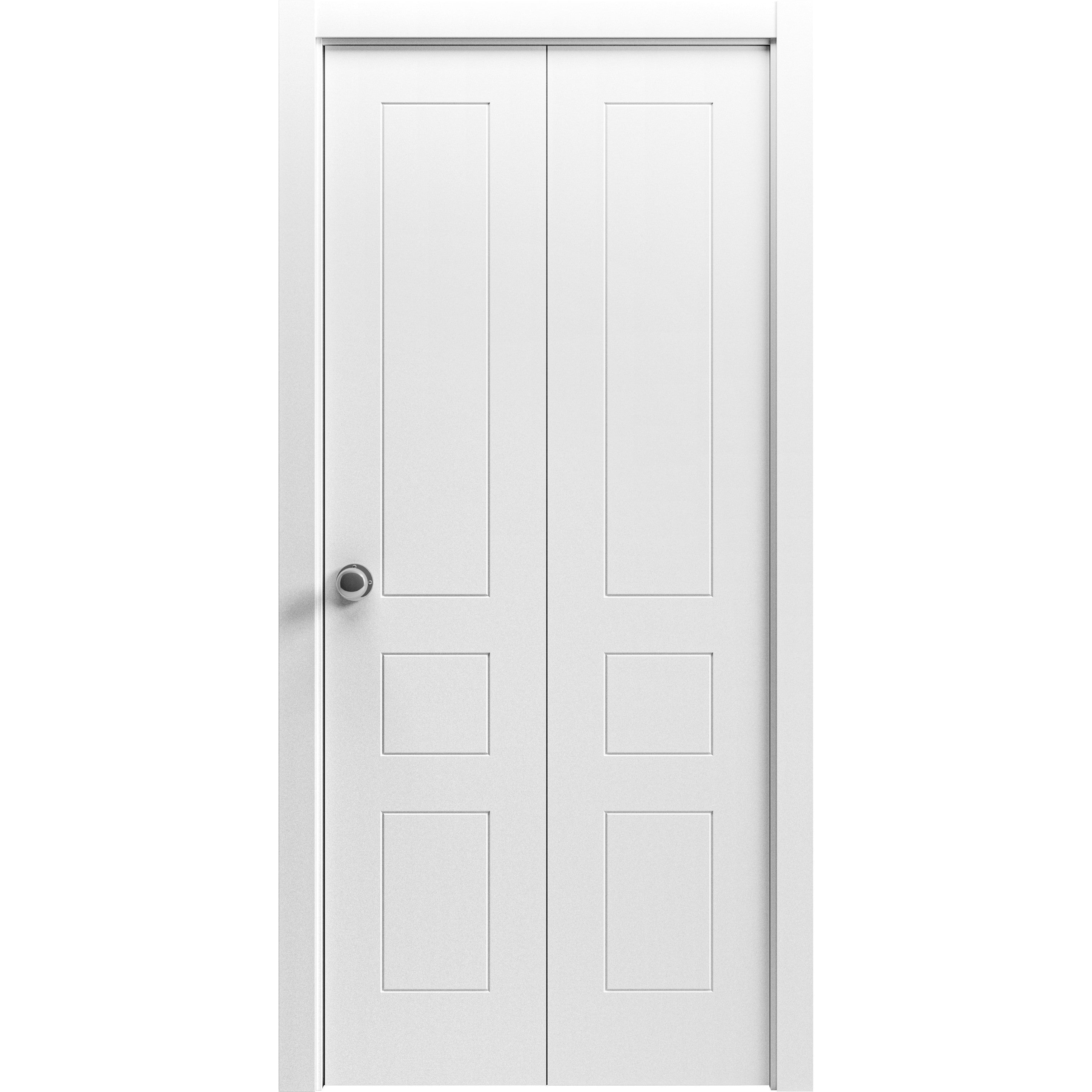 Sliding Closet Bi-fold Doors 36 x 96 inches | Mela 0733 Painted White ...