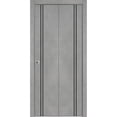 thumbnail image 1 of Sliding Closet Bi-fold Doors 36 x 96 inches | Planum 0016 Concrete with Frosted Glass | Sturdy Tracks Moldings Trims Hardware Set | Wood Solid Bedroom Wardrobe Doors, 1 of 6