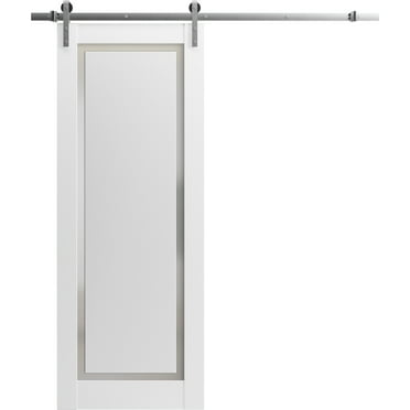Sliding Closet Bi-fold Doors 48 x 80 inches | Sete 6933 Matte Black with Frosted Glass | Sturdy Tracks Moldings Trims Hardware Set | Wood Solid Bedroom Wardrobe Doors
