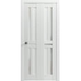 thumbnail image 1 of Sliding Closet Bi-fold Doors 48 x 80 inches | Veregio 7288 White Silk with Frosted Glass | Sturdy Tracks Moldings Trims Hardware Set | Wood Solid Bedroom Wardrobe Doors, 1 of 5