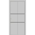 thumbnail image 1 of Sliding Closet Bi-fold Doors 48 x 84 inches | Planum 0014 Grey Ash with Frosted Glass | Sturdy Tracks Moldings Trims Hardware Set | Wood Solid Bedroom Wardrobe Doors, 1 of 5