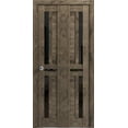 thumbnail image 1 of Sliding Closet Bi-fold Doors 48 x 84 inches | Veregio 7588 Cognac Oak with Black Glass | Sturdy Tracks Moldings Trims Hardware Set | Wood Solid Bedroom Wardrobe Doors, 1 of 5