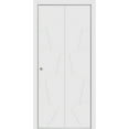 thumbnail image 1 of Sliding Closet Bi-fold Doors 48 x 96 inches | Planum 0990 Painted White | Sturdy Tracks Moldings Trims Hardware Set | Wood Solid Bedroom Wardrobe Doors, 1 of 6