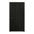thumbnail image 1 of Sliding Closet Bi-fold Doors 56 x 80 inches | Ego 5010 Painted Black Oak | Sturdy Tracks Moldings Trims Hardware Set | Wood Solid Bedroom Wardrobe Doors, 1 of 4