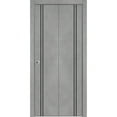 thumbnail image 1 of Sliding Closet Bi-fold Doors 56 x 96 inches | Planum 0016 Concrete with Frosted Glass | Sturdy Tracks Moldings Trims Hardware Set | Wood Solid Bedroom Wardrobe Doors, 1 of 6