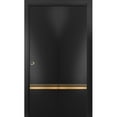 thumbnail image 1 of Sliding Closet Bi-fold Doors 56 x 96 inches | Planum 2010 Matte Black with Frosted Glass | Sturdy Tracks Moldings Trims Hardware Set | Wood Solid Bedroom Wardrobe Doors, 1 of 5