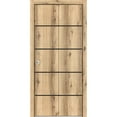 thumbnail image 1 of Sliding Closet Bi-fold Doors 60 x 80 inches | Planum 0015 Oak with Frosted Glass | Sturdy Tracks Moldings Trims Hardware Set | Wood Solid Bedroom Wardrobe Doors, 1 of 5