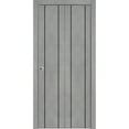 thumbnail image 1 of Sliding Closet Bi-fold Doors 60 x 84 inches | Planum 0016 Concrete with Frosted Glass | Sturdy Tracks Moldings Trims Hardware Set | Wood Solid Bedroom Wardrobe Doors, 1 of 5