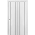 thumbnail image 1 of Sliding Closet Bi-fold Doors 60 x 84 inches | Planum 0016 White Silk with Frosted Glass | Sturdy Tracks Moldings Trims Hardware Set | Wood Solid Bedroom Wardrobe Doors, 1 of 6