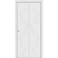 thumbnail image 1 of Sliding Closet Bi-fold Doors 60 x 84 inches | Planum 0990 Painted White | Sturdy Tracks Moldings Trims Hardware Set | Wood Solid Bedroom Wardrobe Doors, 1 of 4