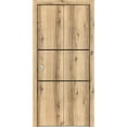 thumbnail image 1 of Sliding Closet Bi-fold Doors 60 x 96 inches | Planum 0014 Oak with Frosted Glass | Sturdy Tracks Moldings Trims Hardware Set | Wood Solid Bedroom Wardrobe Doors, 1 of 5