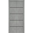 thumbnail image 1 of Sliding Closet Bi-fold Doors 64 x 80 inches | Planum 0015 Concrete with Frosted Glass | Sturdy Tracks Moldings Trims Hardware Set | Wood Solid Bedroom Wardrobe Doors, 1 of 5