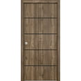 thumbnail image 1 of Sliding Closet Bi-fold Doors 64 x 84 inches | Planum 0015 Walnut with Frosted Glass | Sturdy Tracks Moldings Trims Hardware Set | Wood Solid Bedroom Wardrobe Doors, 1 of 5