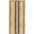 thumbnail image 1 of Sliding Closet Bi-fold Doors 64 x 96 inches | Planum 0011 Oak with Frosted Glass | Sturdy Tracks Moldings Trims Hardware Set | Wood Solid Bedroom Wardrobe Doors, 1 of 5
