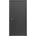 thumbnail image 1 of Sliding Closet Bi-fold Doors 72 x 96 inches | Mela 7001 Painted Black | Sturdy Tracks Moldings Trims Hardware Set | Wood Solid Bedroom Wardrobe Doors, 1 of 5