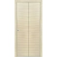 thumbnail image 1 of Sliding Closet Bi-fold Doors 72 x 96 inches | Planum 0010 Natural Veneer | Sturdy Tracks Moldings Trims Hardware Set | Wood Solid Bedroom Wardrobe Doors, 1 of 5